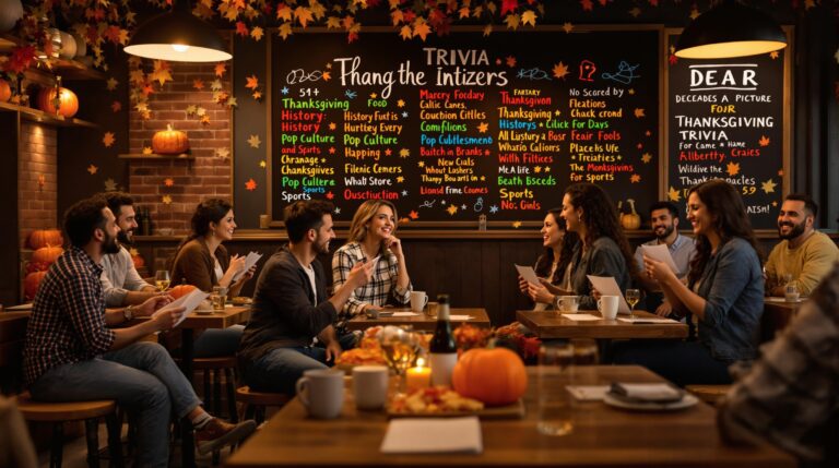 Thanksgiving Trivia Questions and Answers Printables for Bars